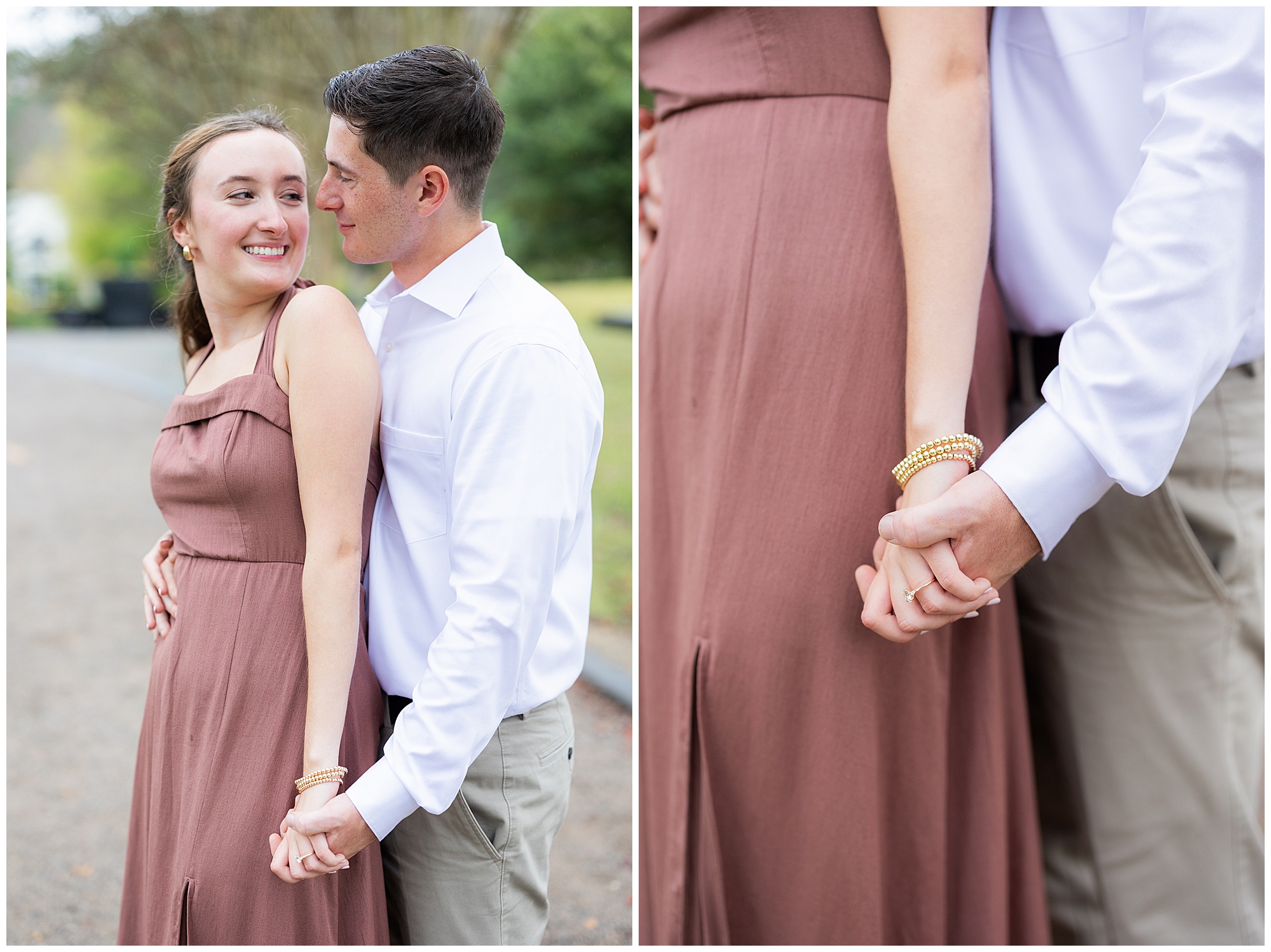 A close-up image of Catherine and Jake's clasped hands. 