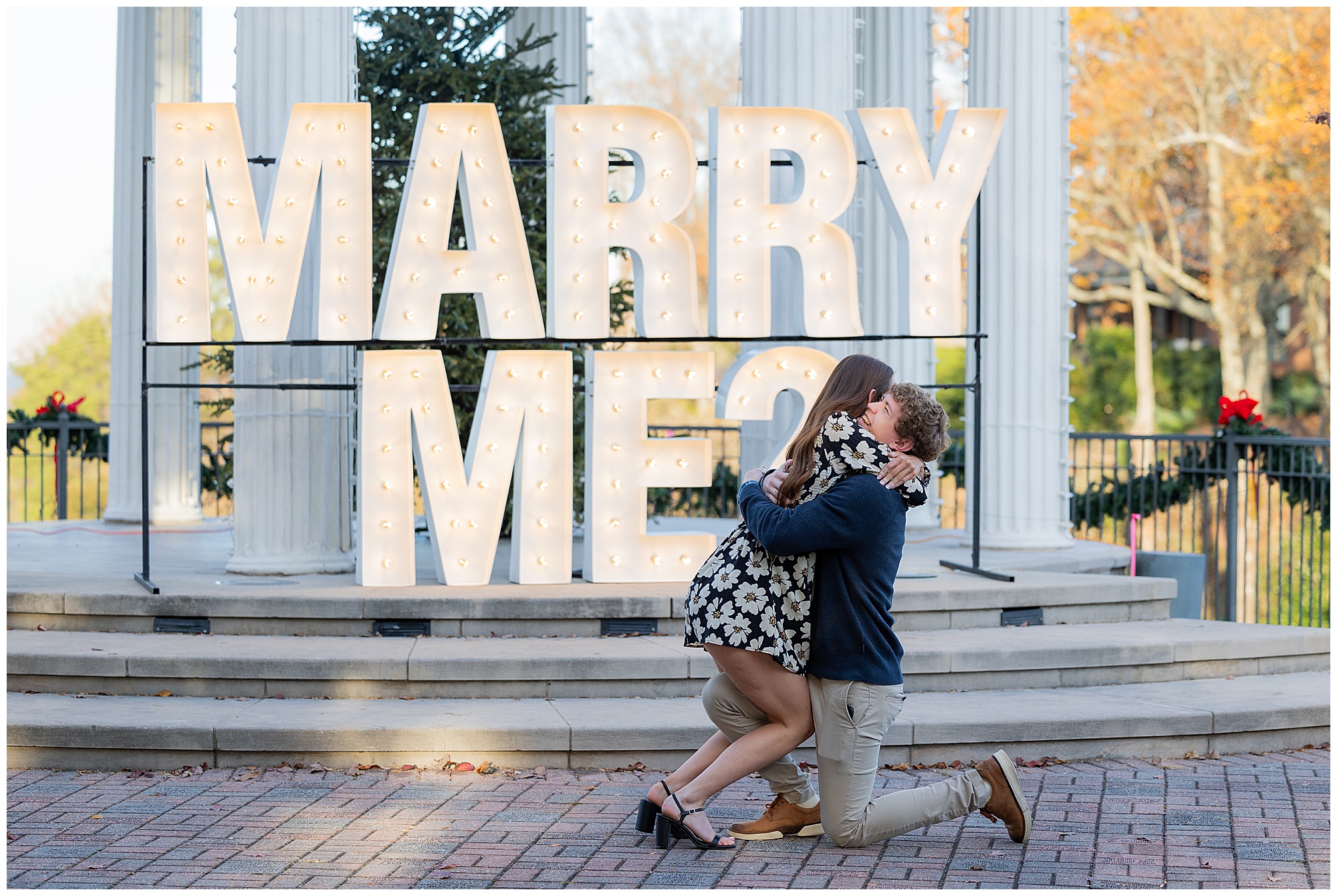 Camden and Olivia hug after he asked her to marry him. She said yes!