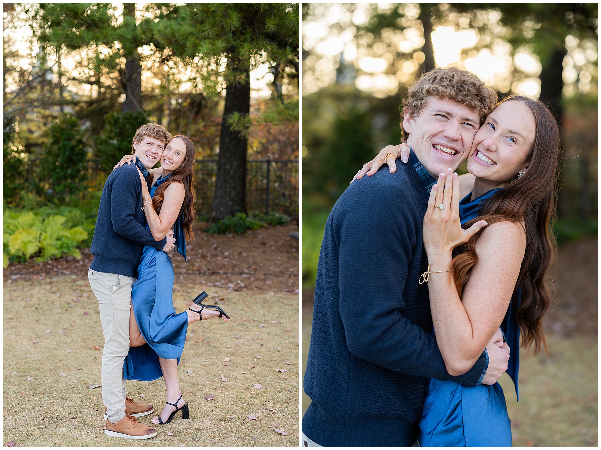 Camden and Olivia hug and she holds her hand up to show off her new ring. 