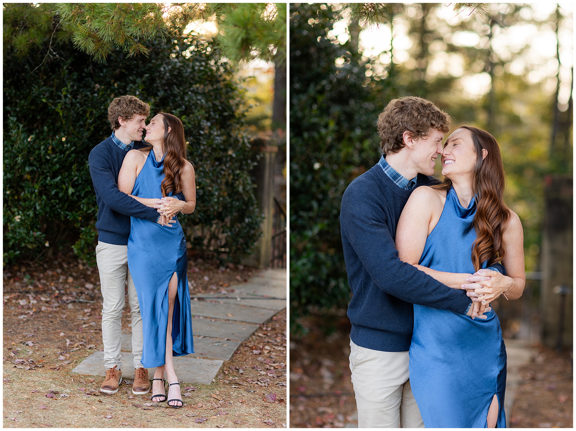 Camden holds Olivia from behind and they smile at each other. 